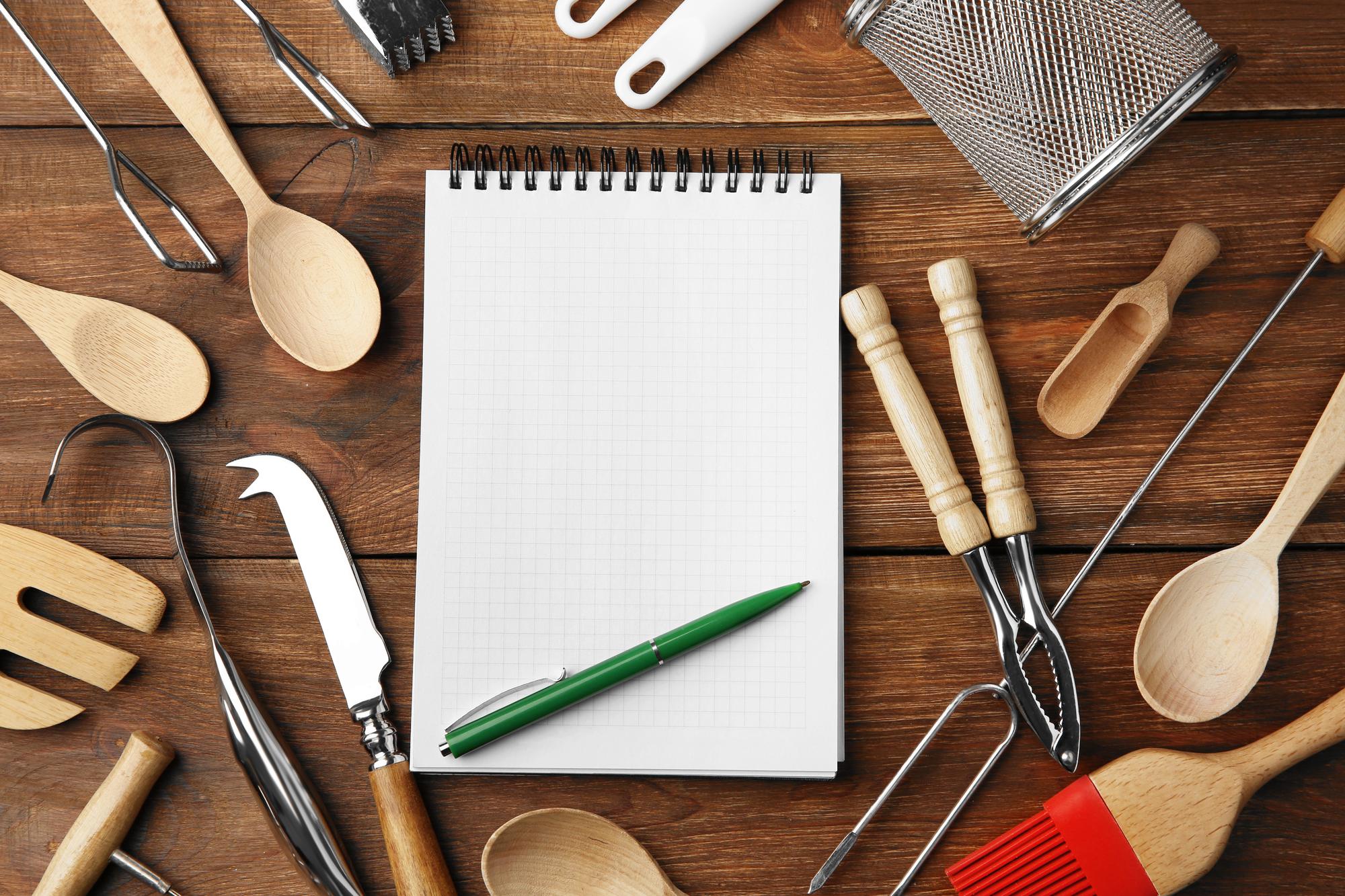 Set di utensili e piano di lezioni stampato